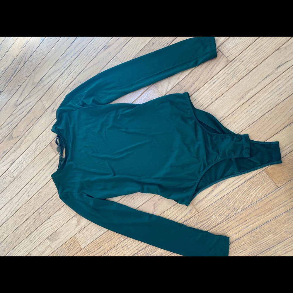 Green backless bodysuit